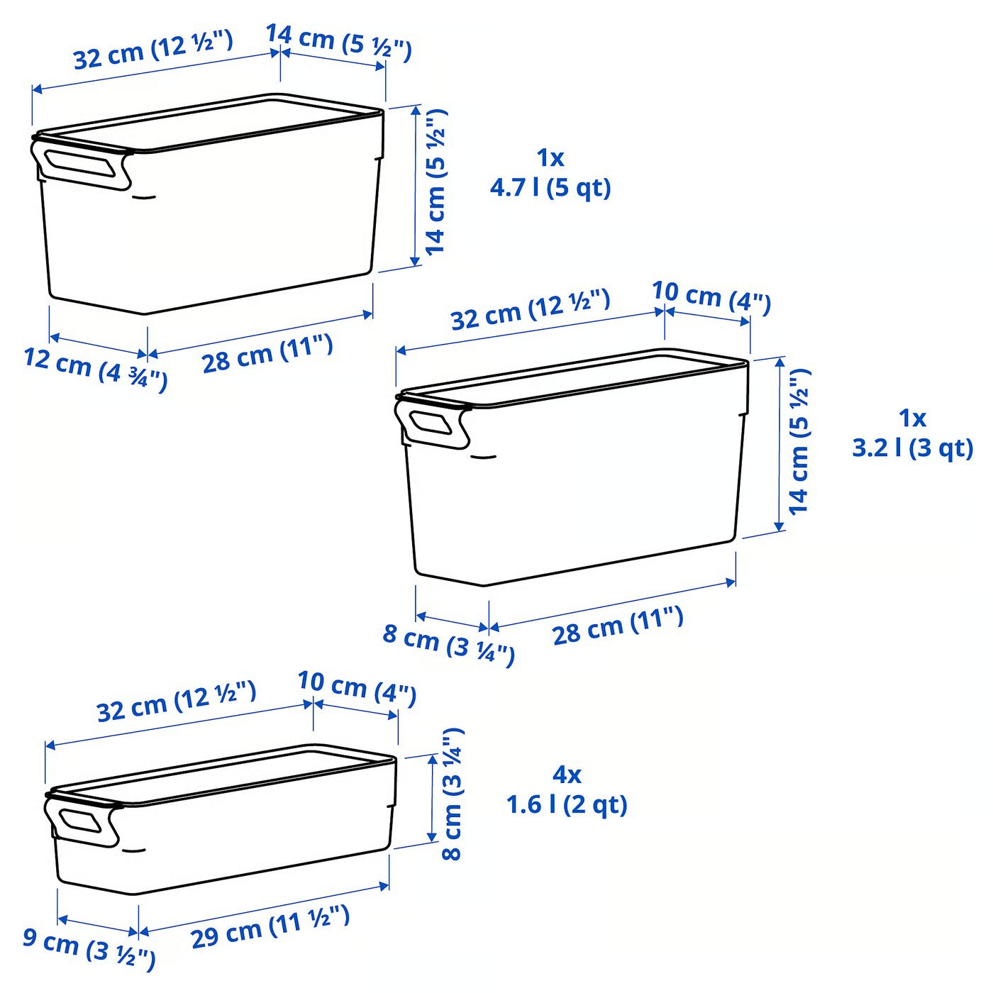 (6 Piece) IKEA KLIPPKAKTUS Storage box for fridge set of 6, transparent