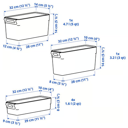 (6 Piece) IKEA KLIPPKAKTUS Storage box for fridge set of 6, transparent