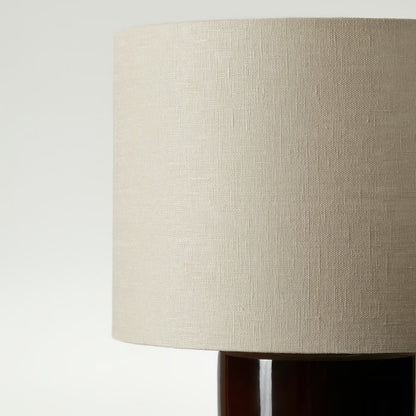 IKEA HALGATT Dimmable Ceramic Table Lamp with Linen Shade, Beige/Brown, 49 cm