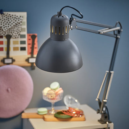 IKEA TERTIAL Adjustable Work Lamp – Steel Clamp Desk & Reading Lamp -  Dark Gray