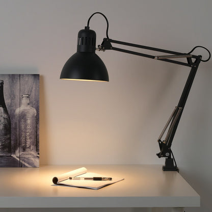IKEA TERTIAL Adjustable Work Lamp – Steel Clamp Desk & Reading Lamp -  Dark Gray