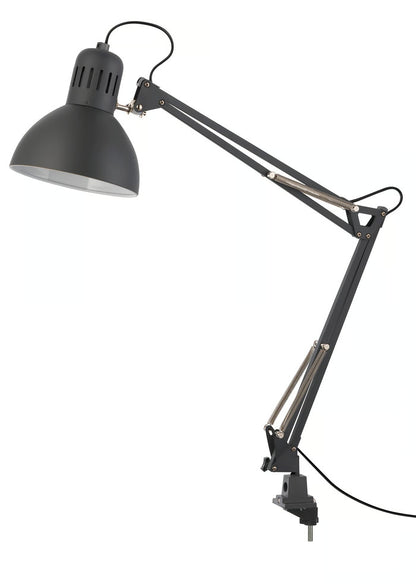 IKEA TERTIAL Adjustable Work Lamp – Steel Clamp Desk & Reading Lamp -  Dark Gray