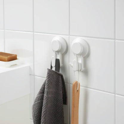 (12 Piece) IKEA TISKEN Hook with suction cup, white