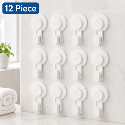 (12 Piece) IKEA TISKEN Hook with suction cup, white