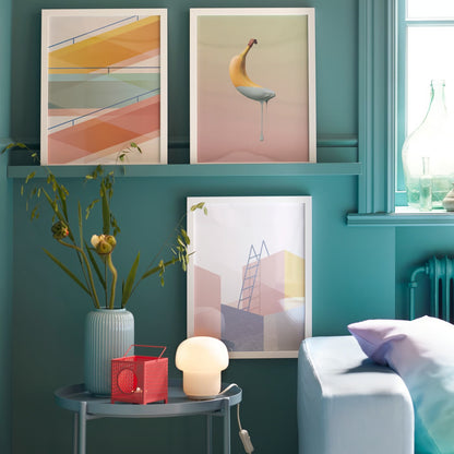 IKEA TOKABO Table lamp, glass opal white