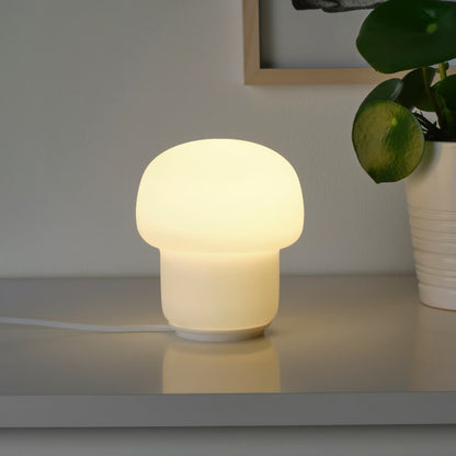 IKEA TOKABO Table lamp, glass opal white