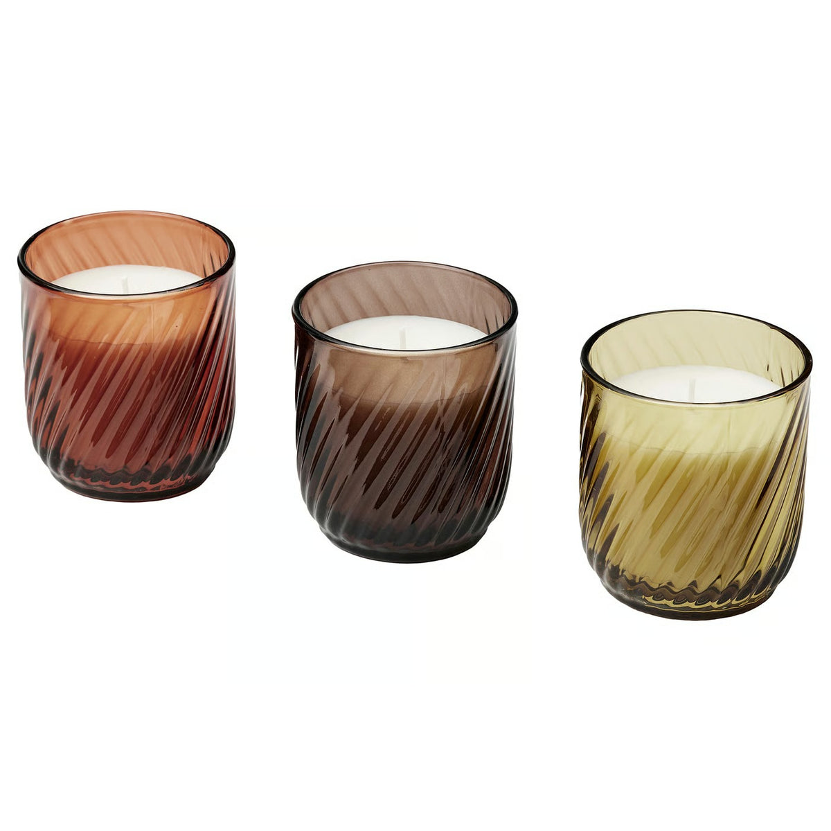 IKEA TÖRNFÅGEL Scented candle in glass, Vanilla mixed colors, 20 hr