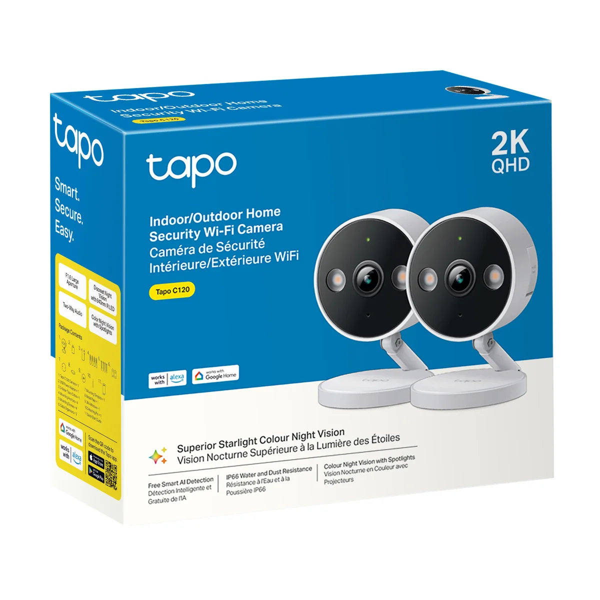 TP-Link Tapo C120 IndoorOutdoor Wi-Fi Home Security Camera