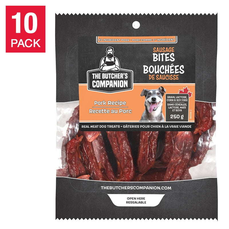 The Butcher’s Companion – Sausage Bites Dog Treats 10 x 250g – Pork Recipe