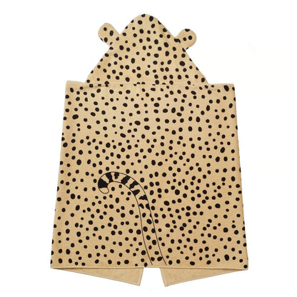 IKEA SANDLÖPARE Towel with hood, light brown/cheetah pattern, 70x140 cm (27 1/2x55 1/8 ")