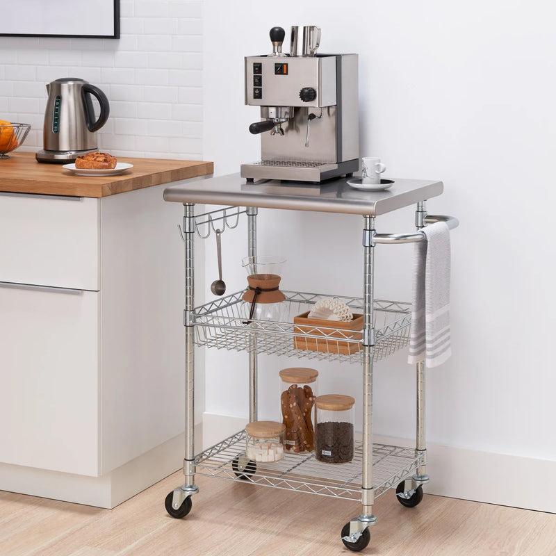 Trinity Stainless Steel Kitchen Cart 60.96cm (24in)