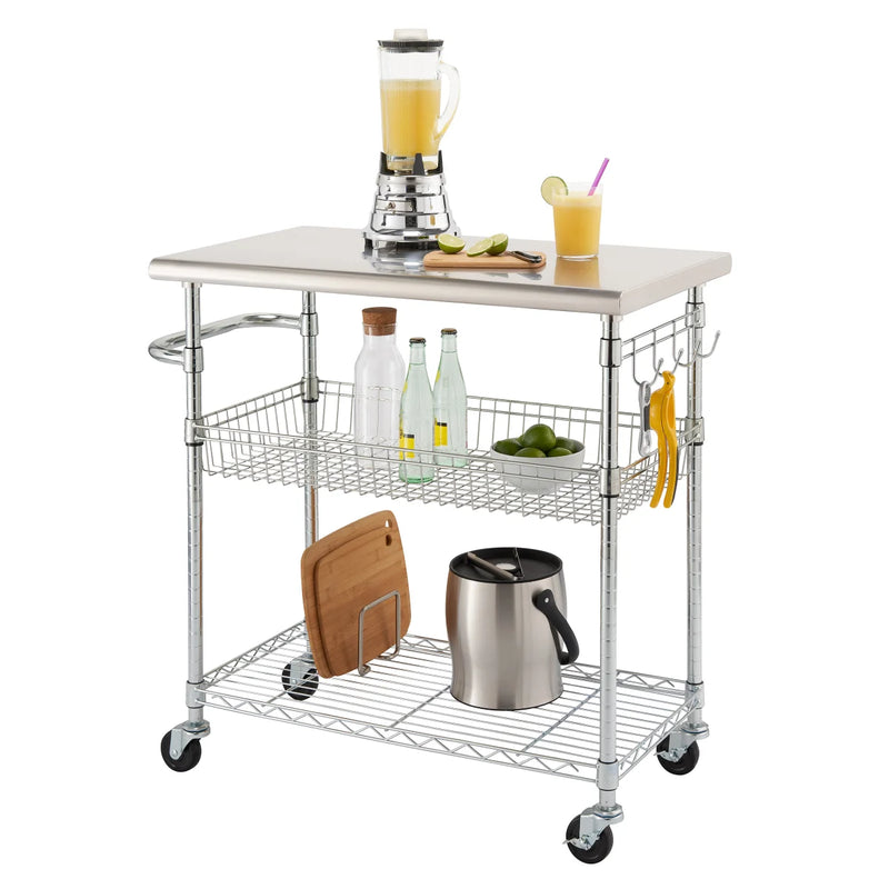 Trinity Stainless Steel Kitchen Cart 86.4cm (34in)