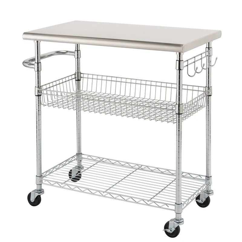 Trinity Stainless Steel Kitchen Cart 86.4cm (34in)