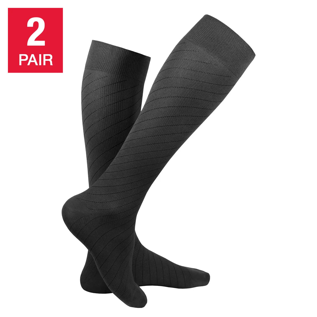 TruForm Travel Series Compression Socks (15-20 mmHg), 2-pack