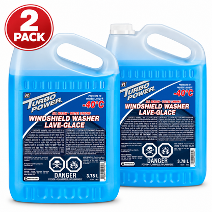 (2 Pack) Turbo Power All-Season Windshield Washer Fluid, 3.78 L, -40°C