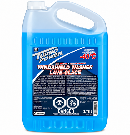 Turbo Power All-Season Windshield Washer Fluid, 3.78 L, -40°C
