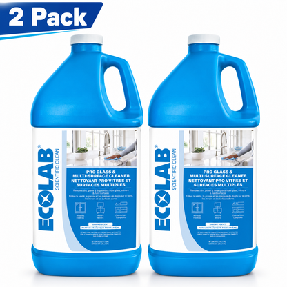 (2 Pack) ECOLAB Pro Glass & Multi-Surface Cleaner, Ammonia-Free, 3.8 L