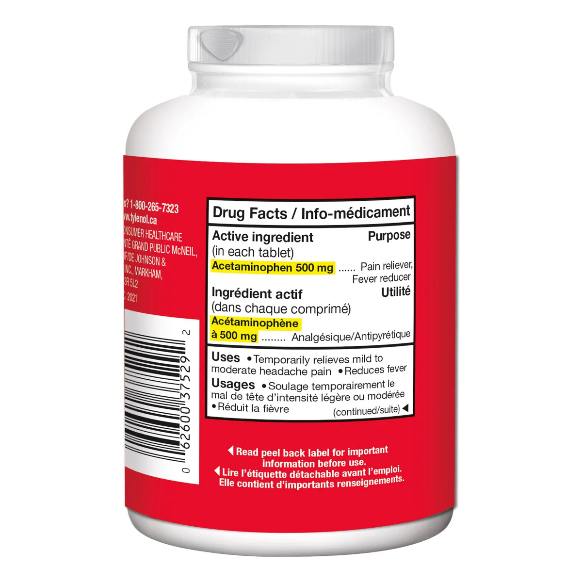 Tylenol Extra Strength 500 mg, 390-Caplets