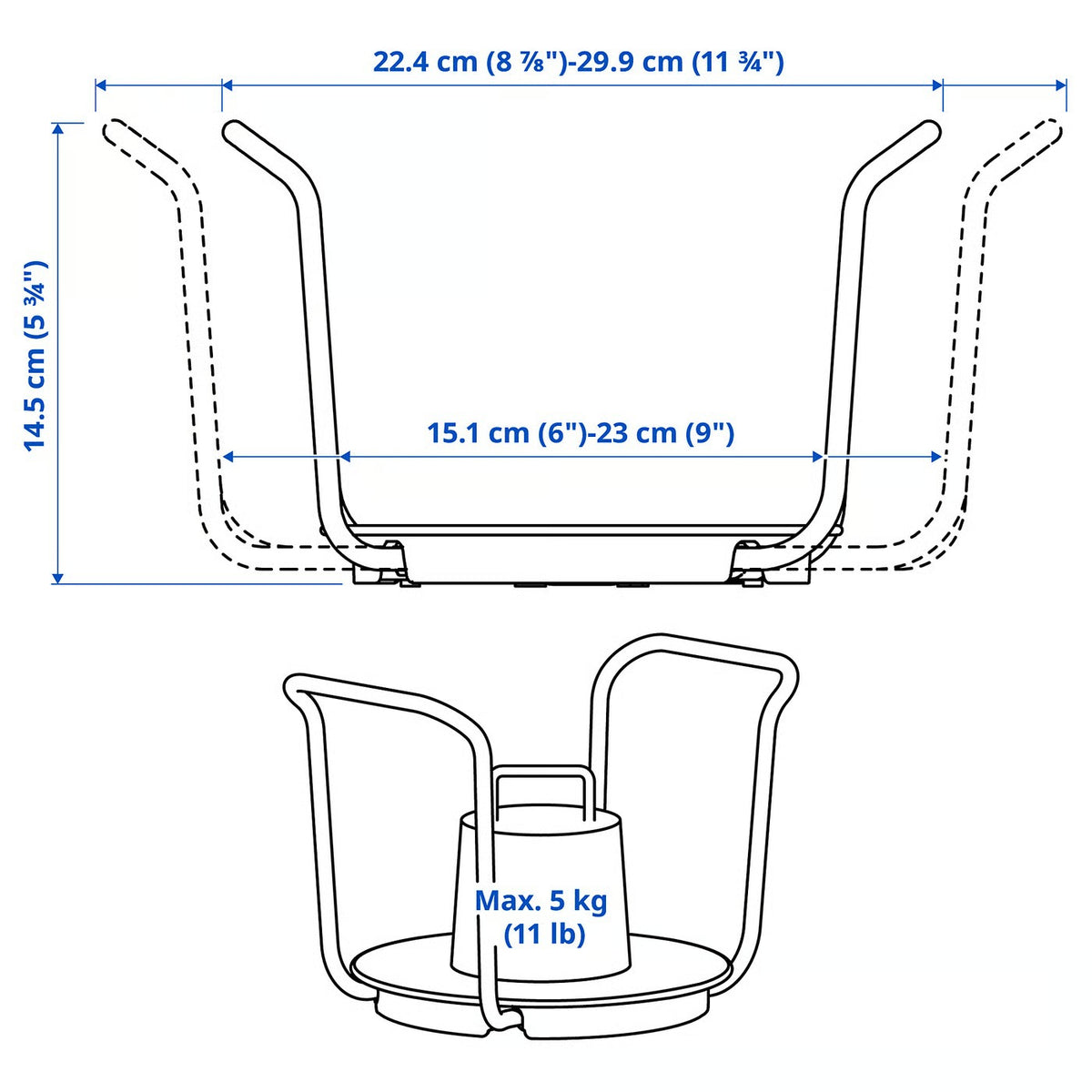 IKEA UPPDATERA Plate holder, anthracite, 15-23 cm (6-9 ")