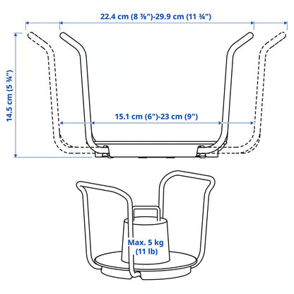 IKEA UPPDATERA Plate holder, anthracite, 15-23 cm (6-9 ")