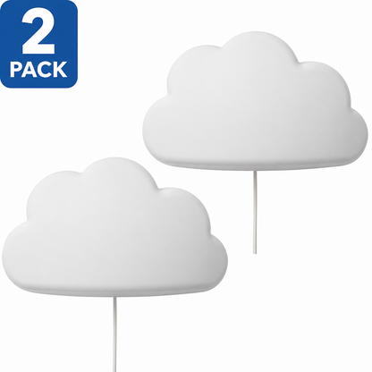 (2 PACK) IKEA UPPLYST Cloud-Shaped LED Wall Lamp for Kids – White