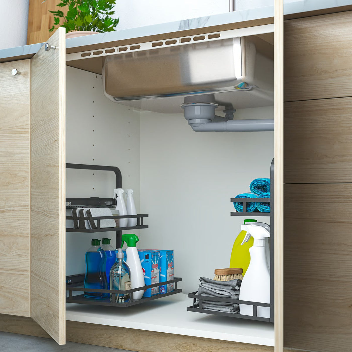 IKEA UTRUSTA Under-sink organizer, 35x29x43 cm (13 3/4x11 1/2x17 ")
