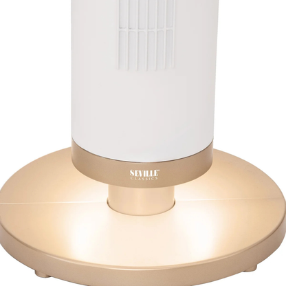 Seville Classics UltraSlim 37.8” Tower Fan with Remote Control & Adjustable LED Base Light