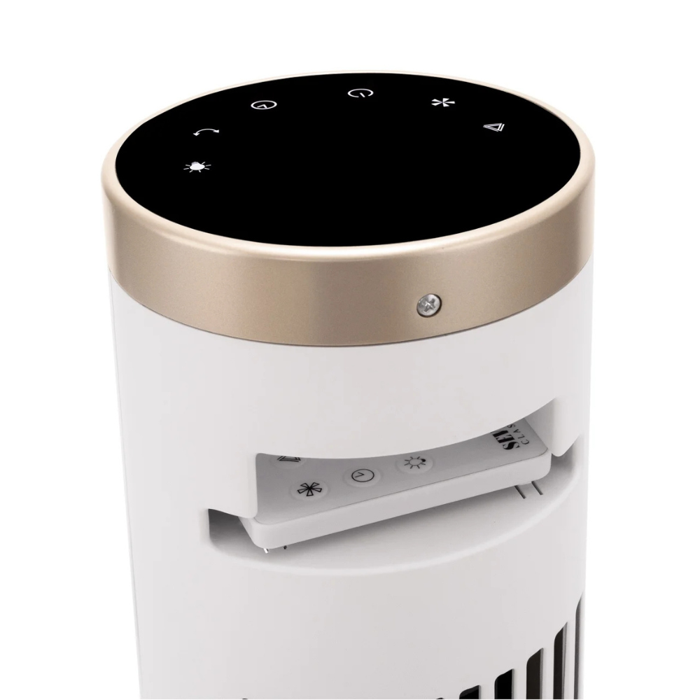 Seville Classics UltraSlim 37.8” Tower Fan with Remote Control & Adjustable LED Base Light