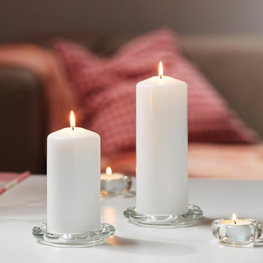 unscented block candle, natural, 15 cm