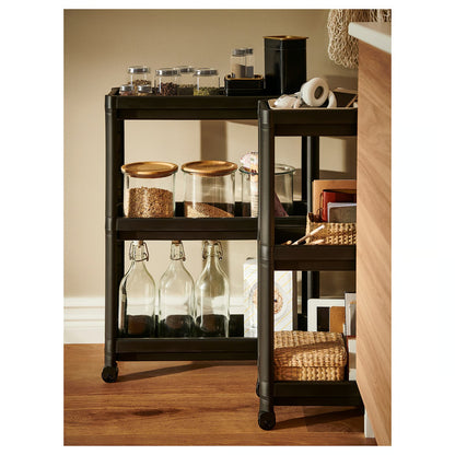 IKEA VESKEN Cart, black, 54x18x71 cm (21 1/4x7 1/8x28 ")