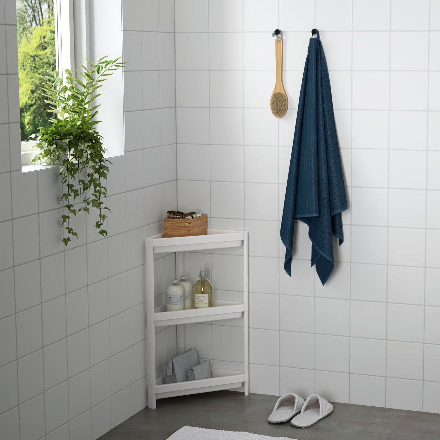 IKEA VESKEN Corner Shelf Unit – White