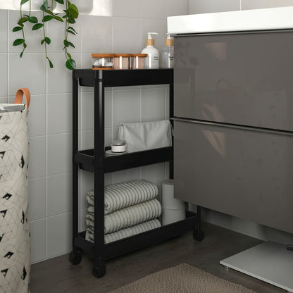 IKEA VESKEN Cart, black, 54x18x71 cm (21 1/4x7 1/8x28 ")