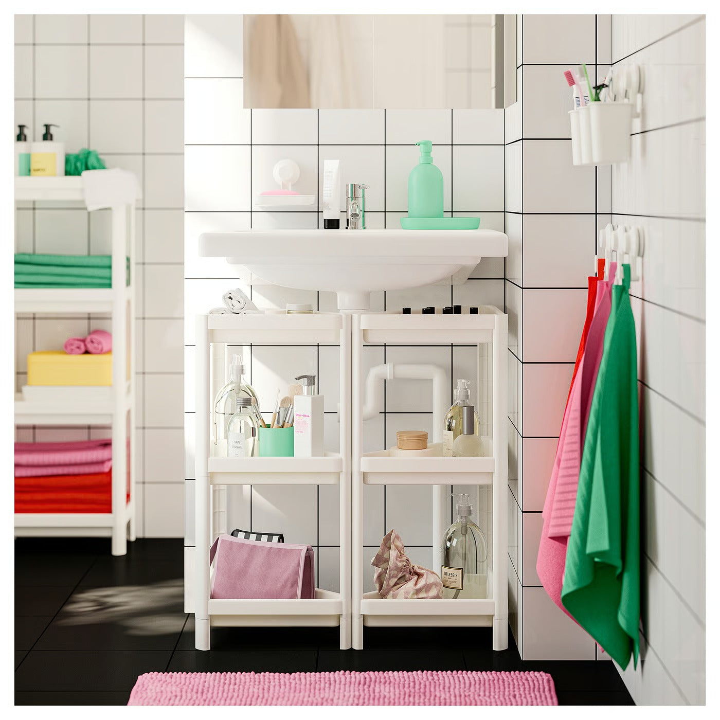 IKEA VESKEN Corner Shelf Unit – White