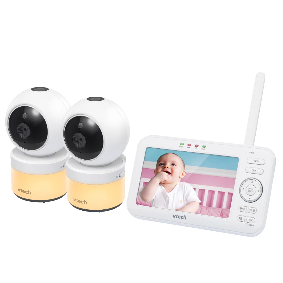 VTech 2 Camera 5” Video Baby Monitor with Pan & Tilt Camera, Night Light