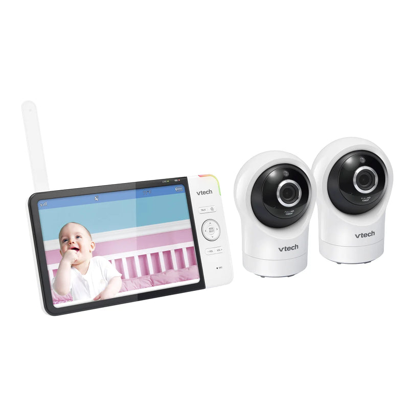 Moniteur Wi-Fi VTech à 2 caméras avec écran 7 pouces et caméra HD panoramique et inclinable à 360°