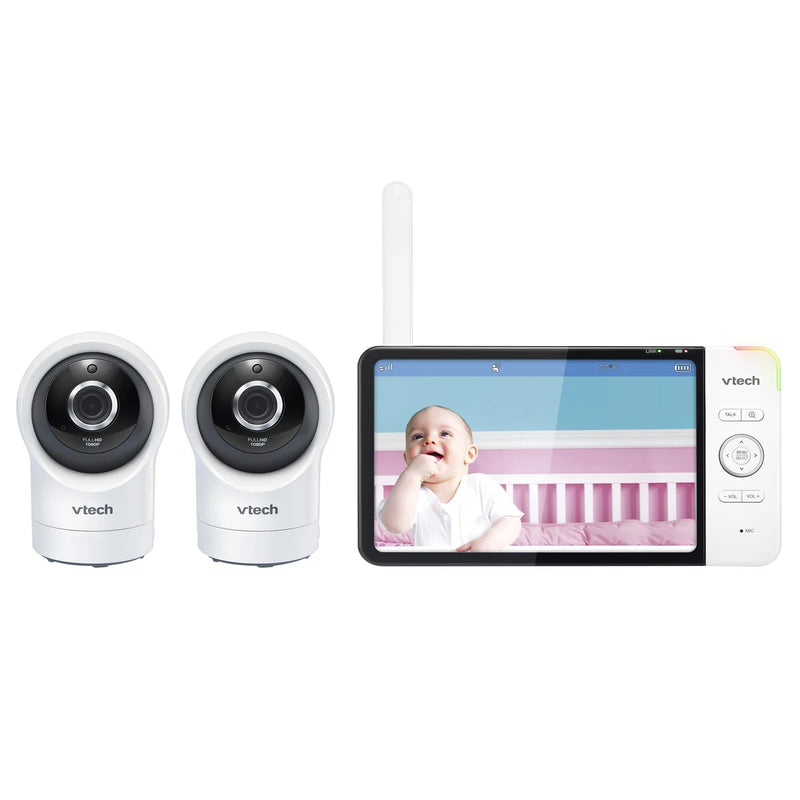 Moniteur Wi-Fi VTech à 2 caméras avec écran 7 pouces et caméra HD panoramique et inclinable à 360°