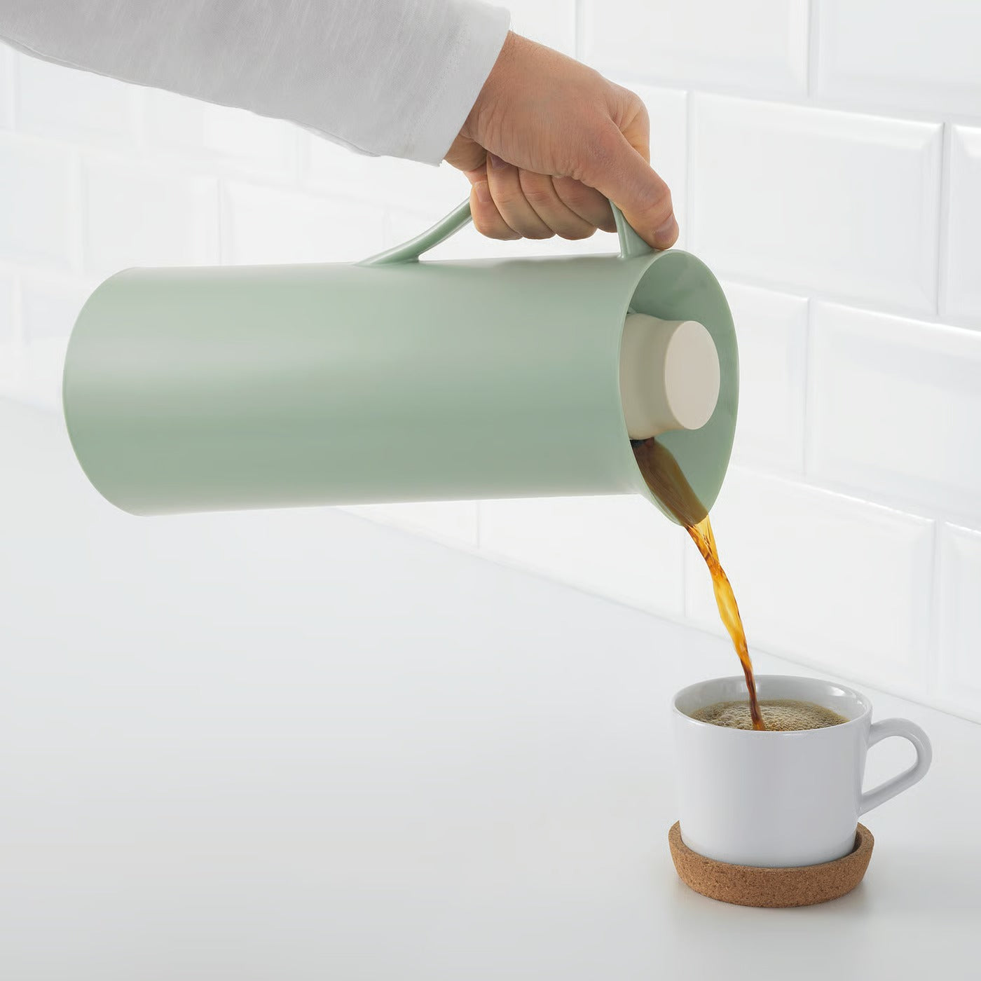 IKEA BEHÖVD 1L Vacuum Flask – Light Green/Beige