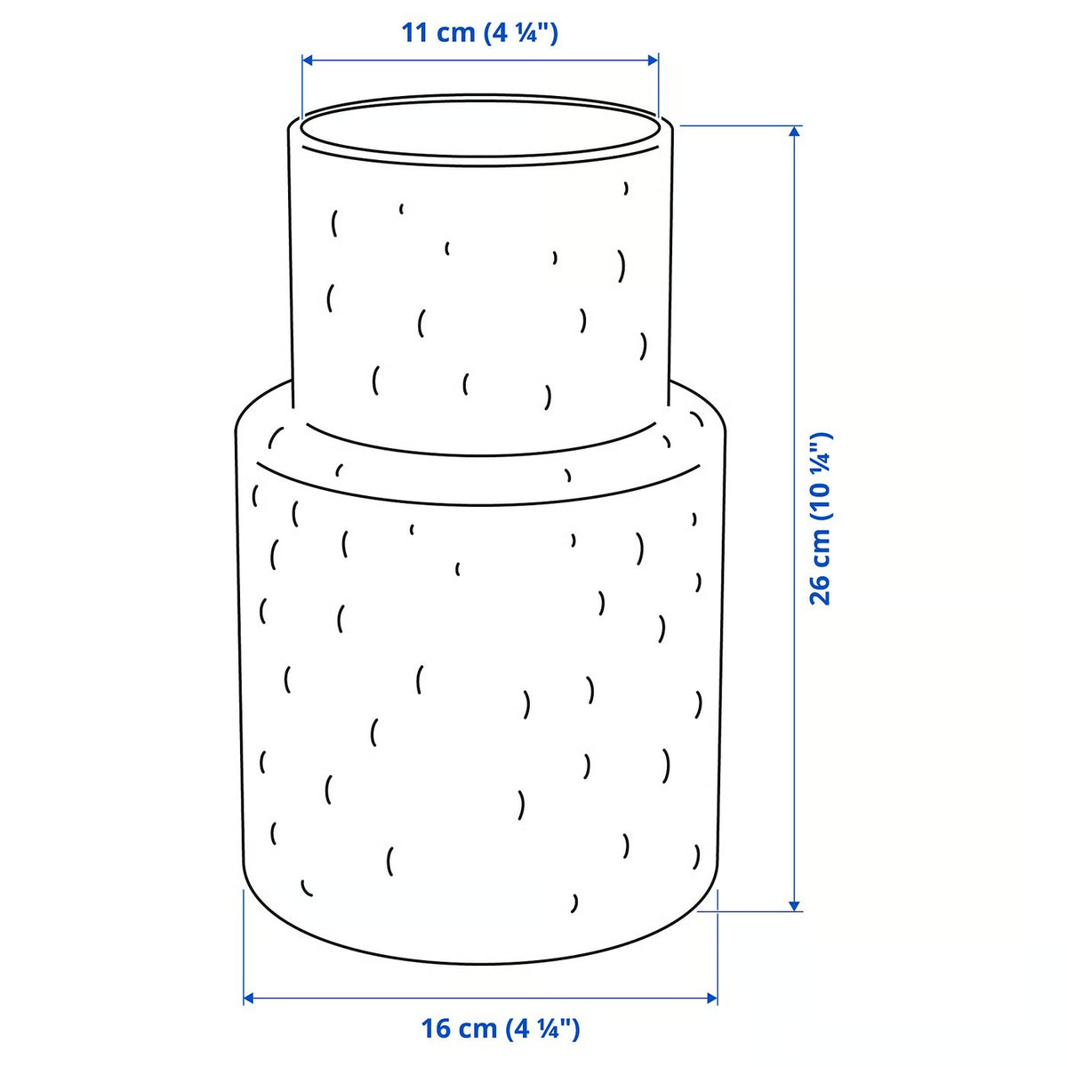 IKEA KONSTFULL Vase, clear glass/patterned, 26 cm (10 ¼ ")