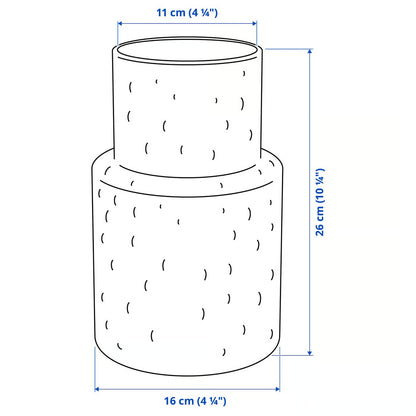 IKEA KONSTFULL Vase, clear glass/patterned, 26 cm (10 ¼ ")