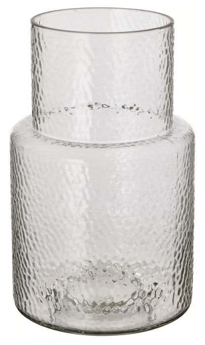 IKEA KONSTFULL Vase, clear glass/patterned, 26 cm (10 ¼ ")