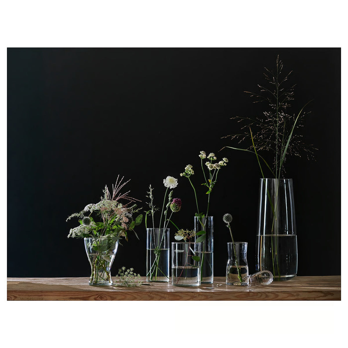 IKEA CYLINDER Vase, set of 3, clear glass