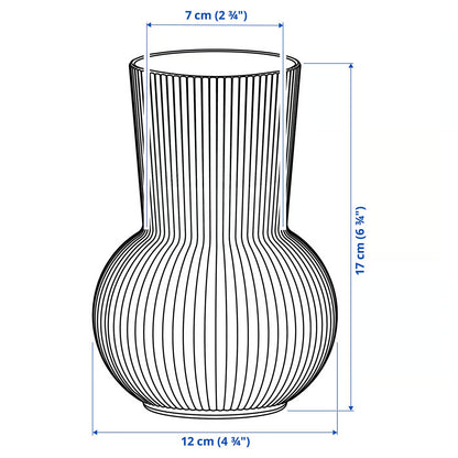 IKEA PADRAG Vase, clear glass, 17 cm (6 ¾ ")