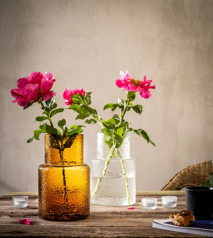 IKEA KONSTFULL Vase, clear glass/patterned, 26 cm (10 ¼ ")