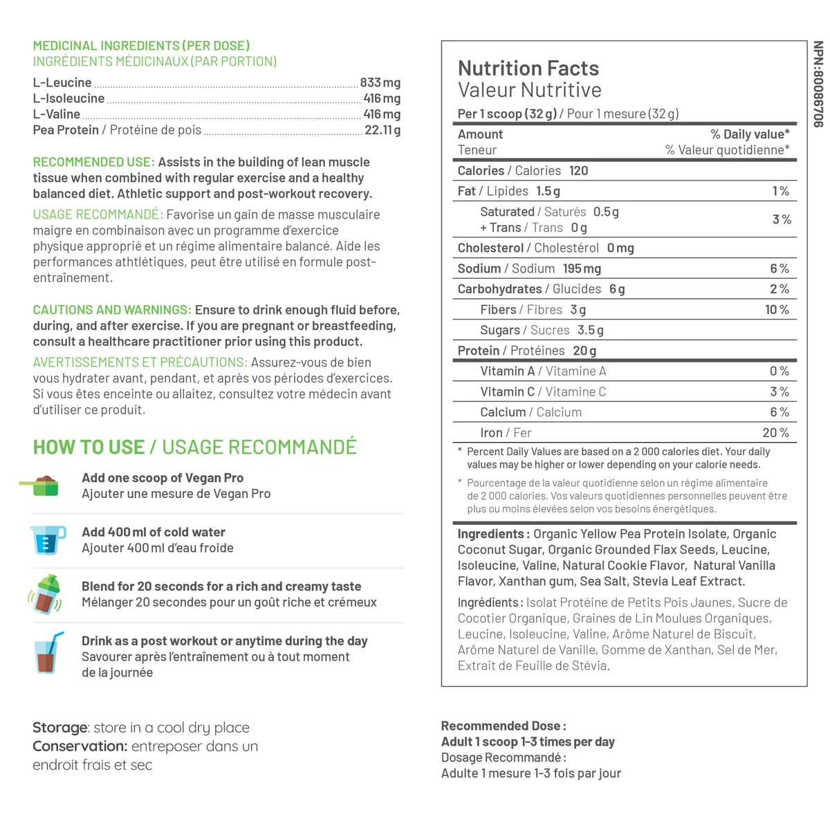 Vegan Pro Plant-Based Protein Powder, 2 x 908 g