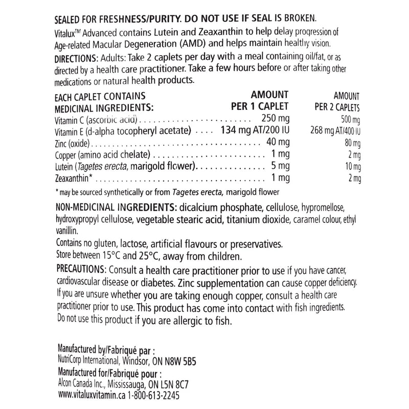 Vitalux - Advanced Ocular Multivitamin, 200 Coated Caplets