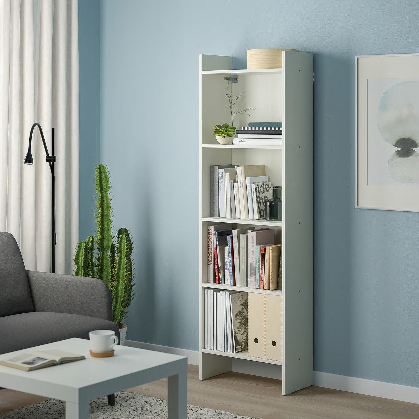 IKEA BAGGEBO 5-Tier Bookcase, 50 × 25 × 160 cm - White