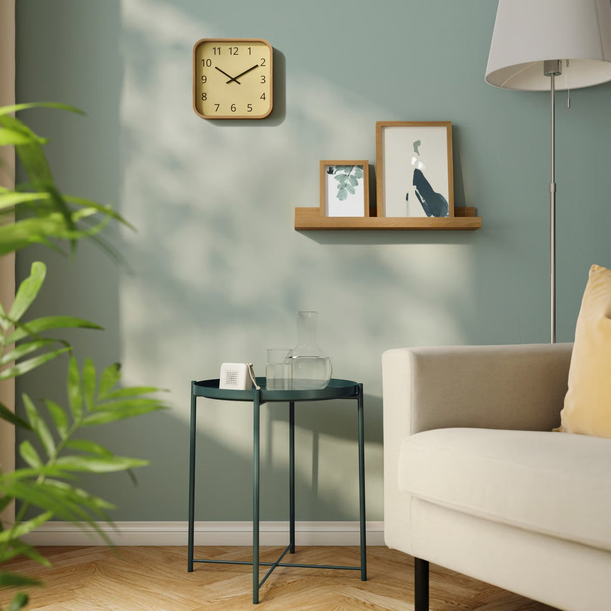 IKEA SKOGSSVALA Wall clock, oak veneer, 24x24 cm (9 ½x9 ½ ")