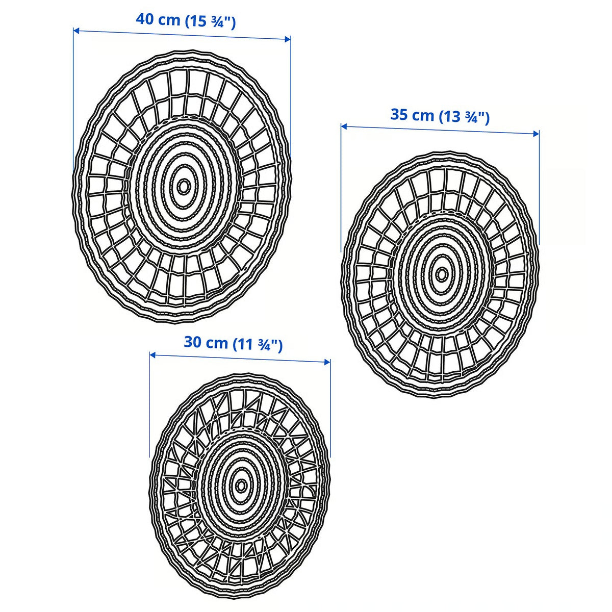 IKEA GILLSTAD Wall decoration, set of 3, sedge handmade