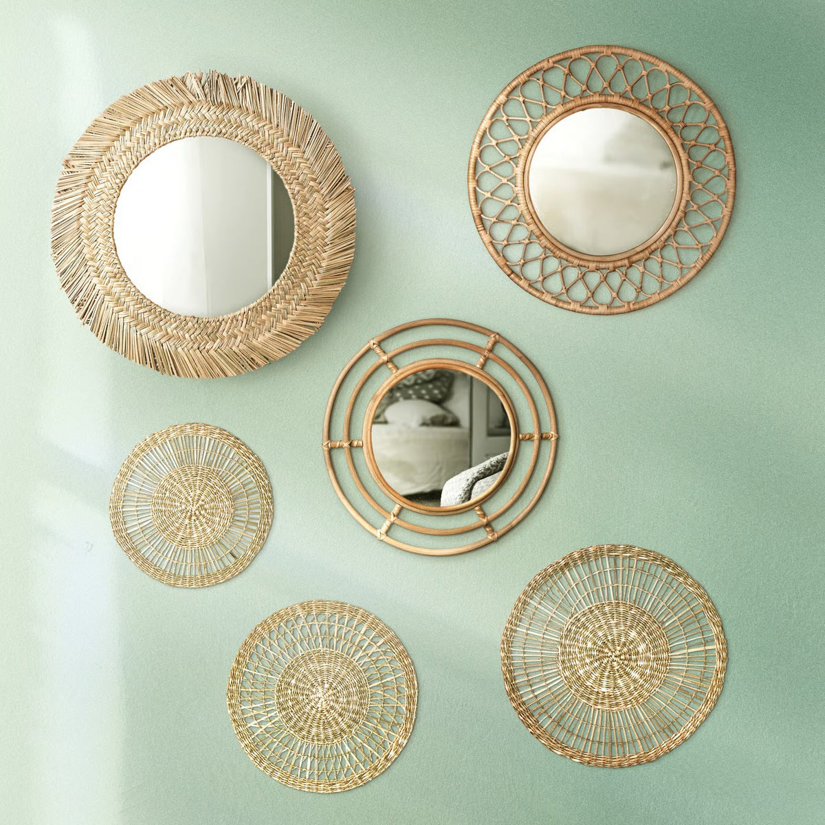 IKEA GILLSTAD Wall decoration, set of 3, sedge handmade