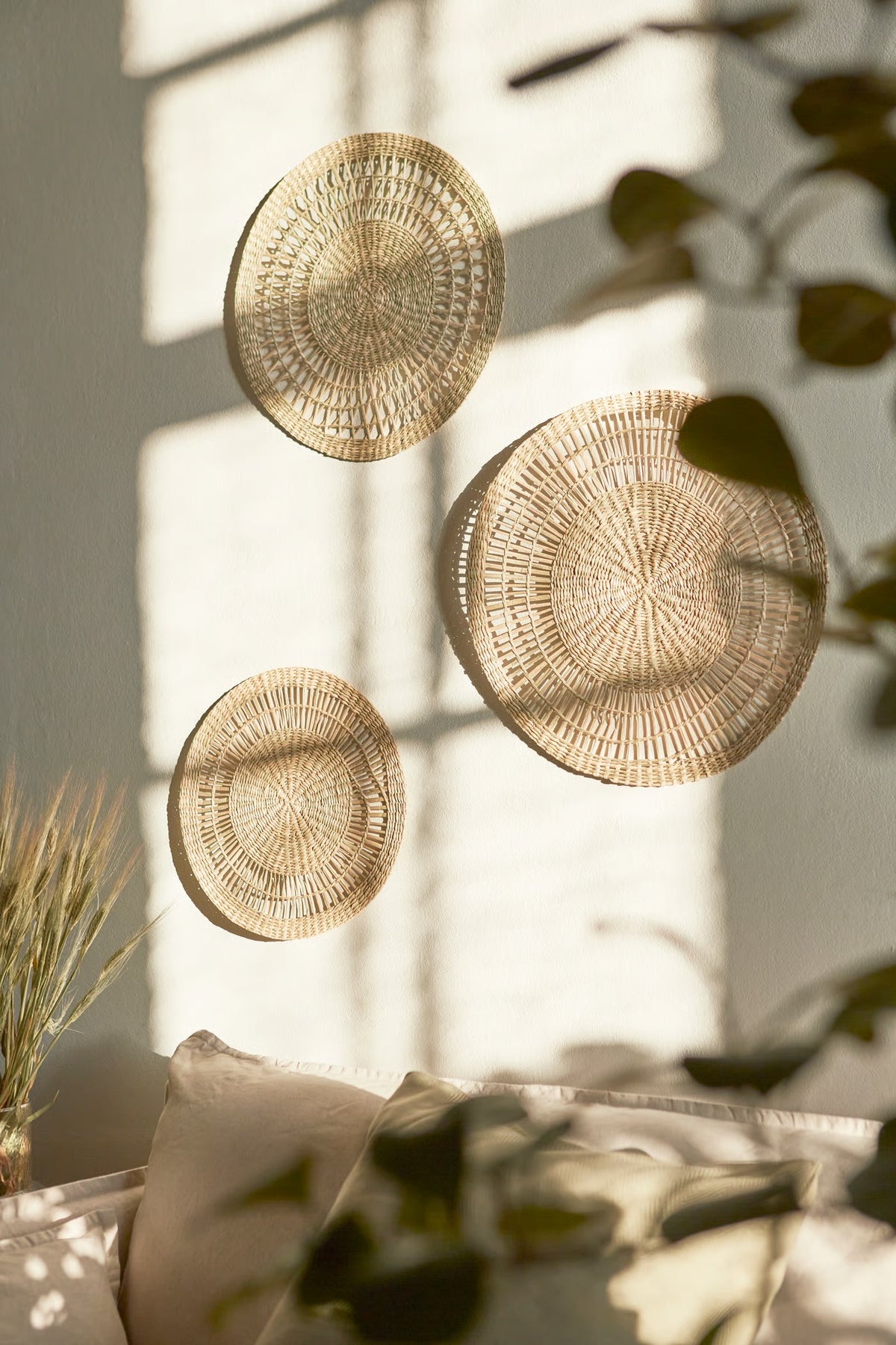 IKEA GILLSTAD Wall decoration, set of 3, sedge handmade